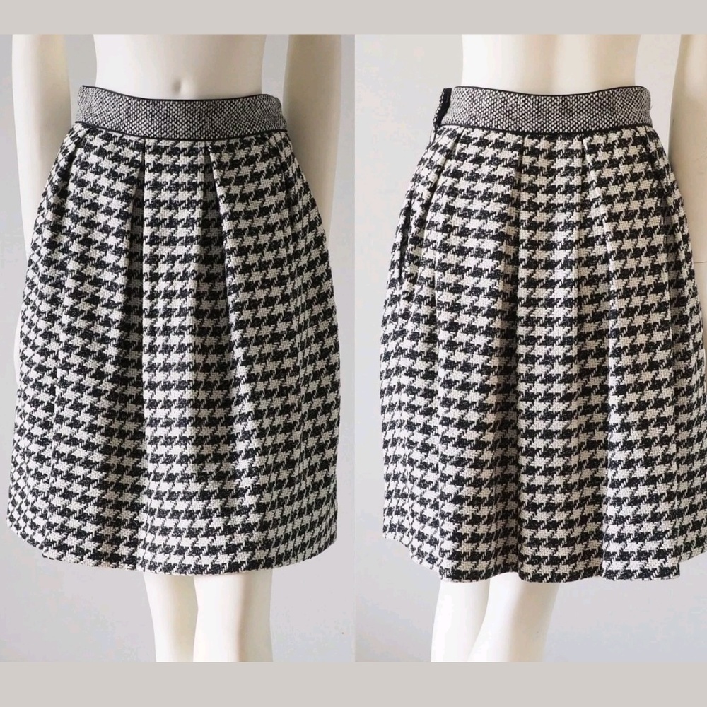 Proenza Schouler Wool Houndstooth Pleated Skirt